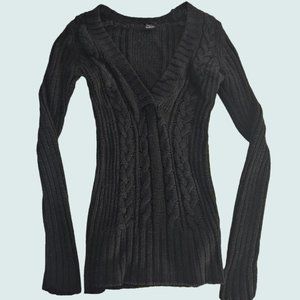 V-Neck Cable Knit Sweater